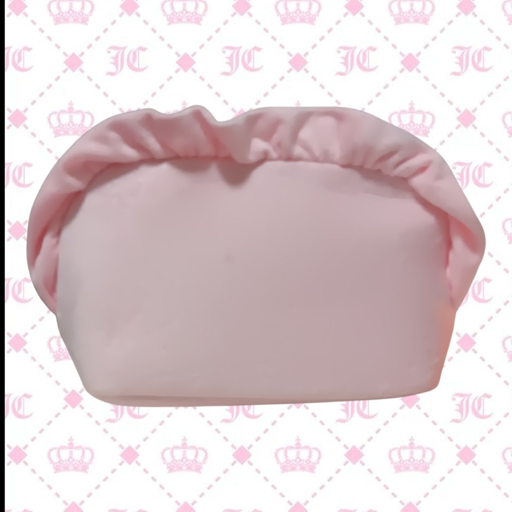 *NWT* ORIGINAL LOGO Juicy Couture Light Pink🩷Ruffled Pouch WITH CROWN CHARM 👑 - Picture 3 of 4